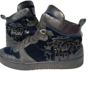 Roberto Cavalli Men's Sneakers 3052D AZUL Size 10.5 US Blue~Black Shoes